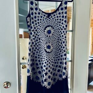 Desigual Blue and White Floral Mini Dress